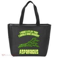 Flat Tire Asparagus Vegan Vegetarian Vegetables Funny Tote Bag thumb 0