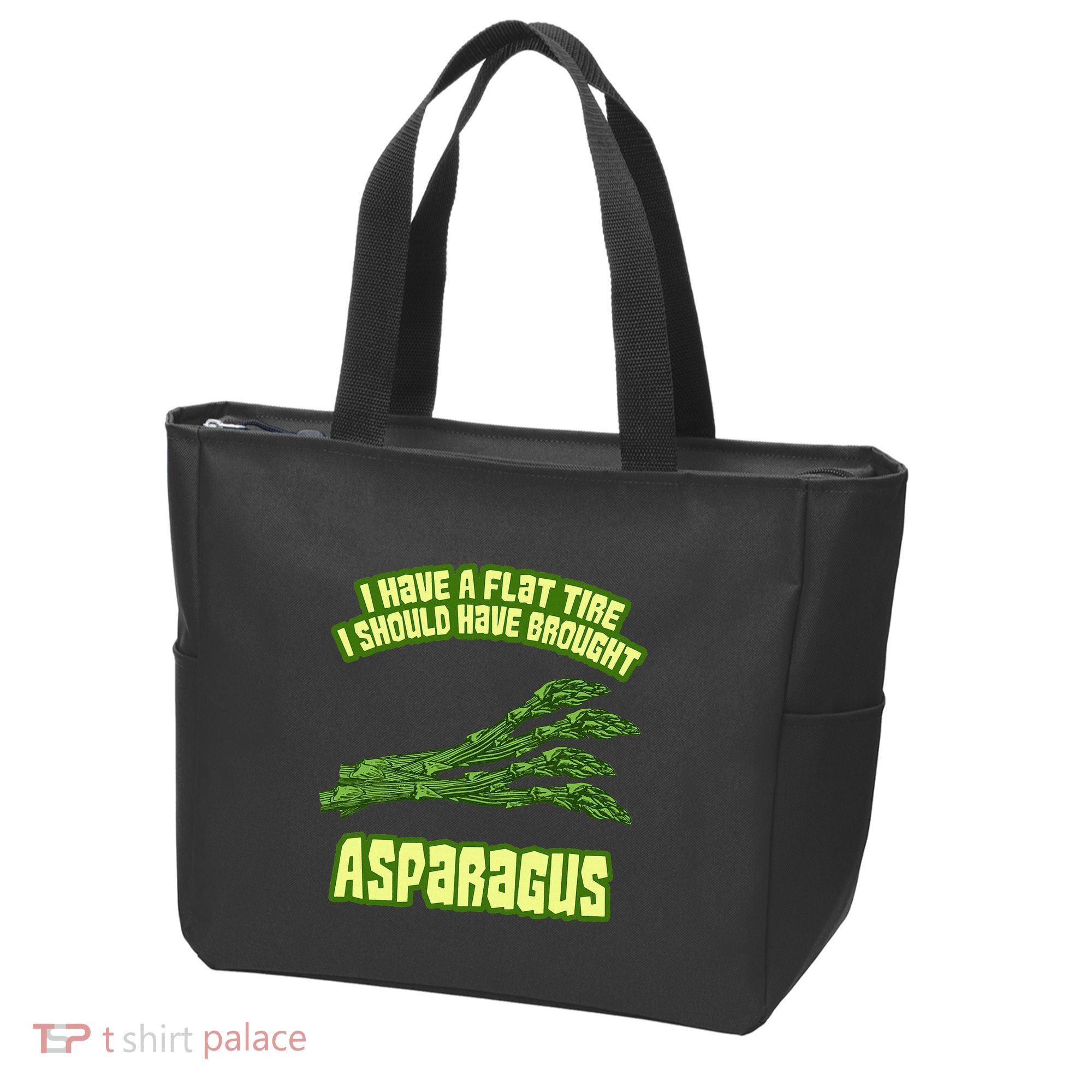 Flat Tire Asparagus Vegan Vegetarian Vegetables Funny Tote Bag