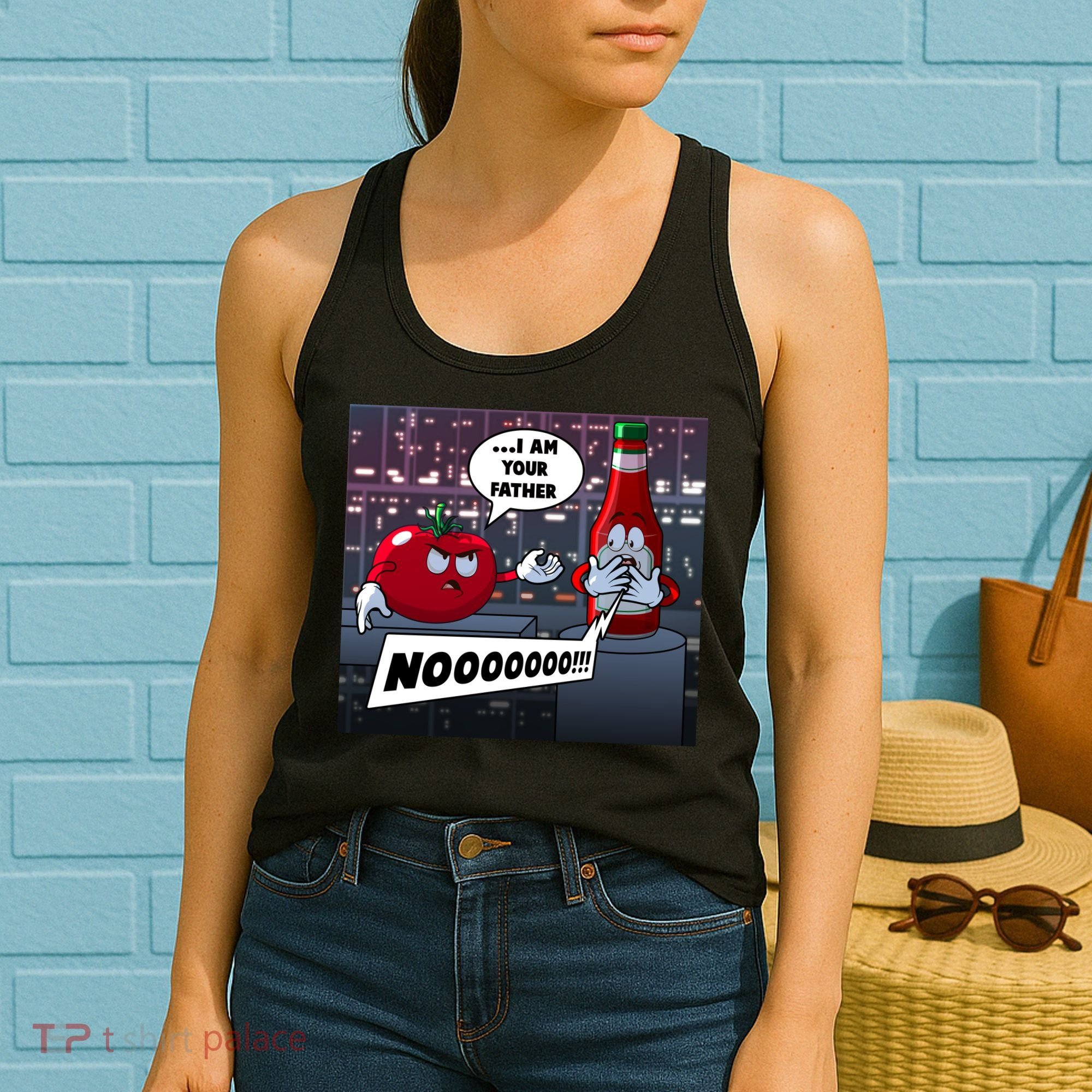 Funny Tomato And Ketchup I Am Your Father Women's Tank Top