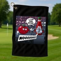Funny Tomato And Ketchup I Am Your Father Golf Towel thumb 1
