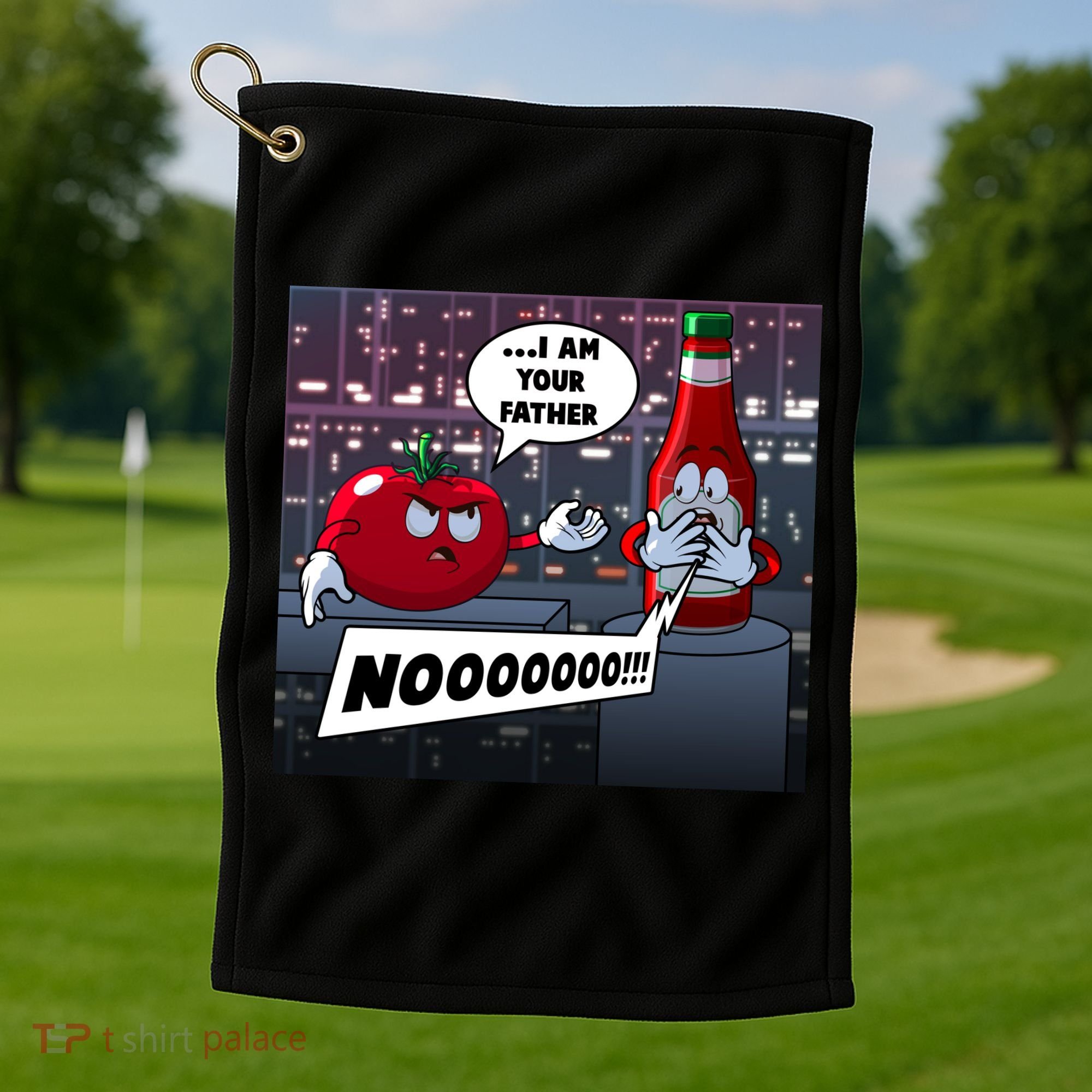 Funny Tomato And Ketchup I Am Your Father Golf Towel