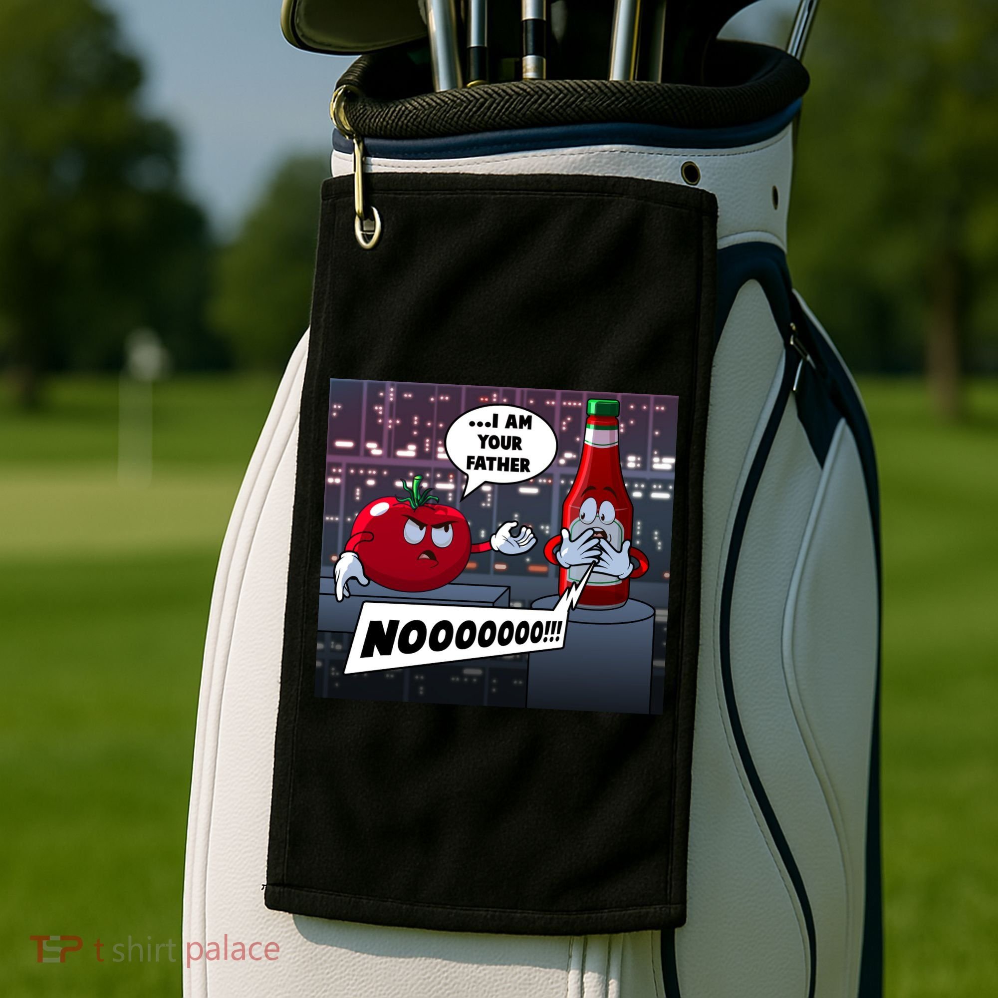 Funny Tomato And Ketchup I Am Your Father Golf Towel
