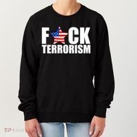 Fuck Terrorists! American Flag Star Women's Sweatshirt thumb 0