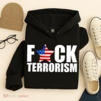 Fuck Terrorists! American Flag Star Hoodie thumb 4