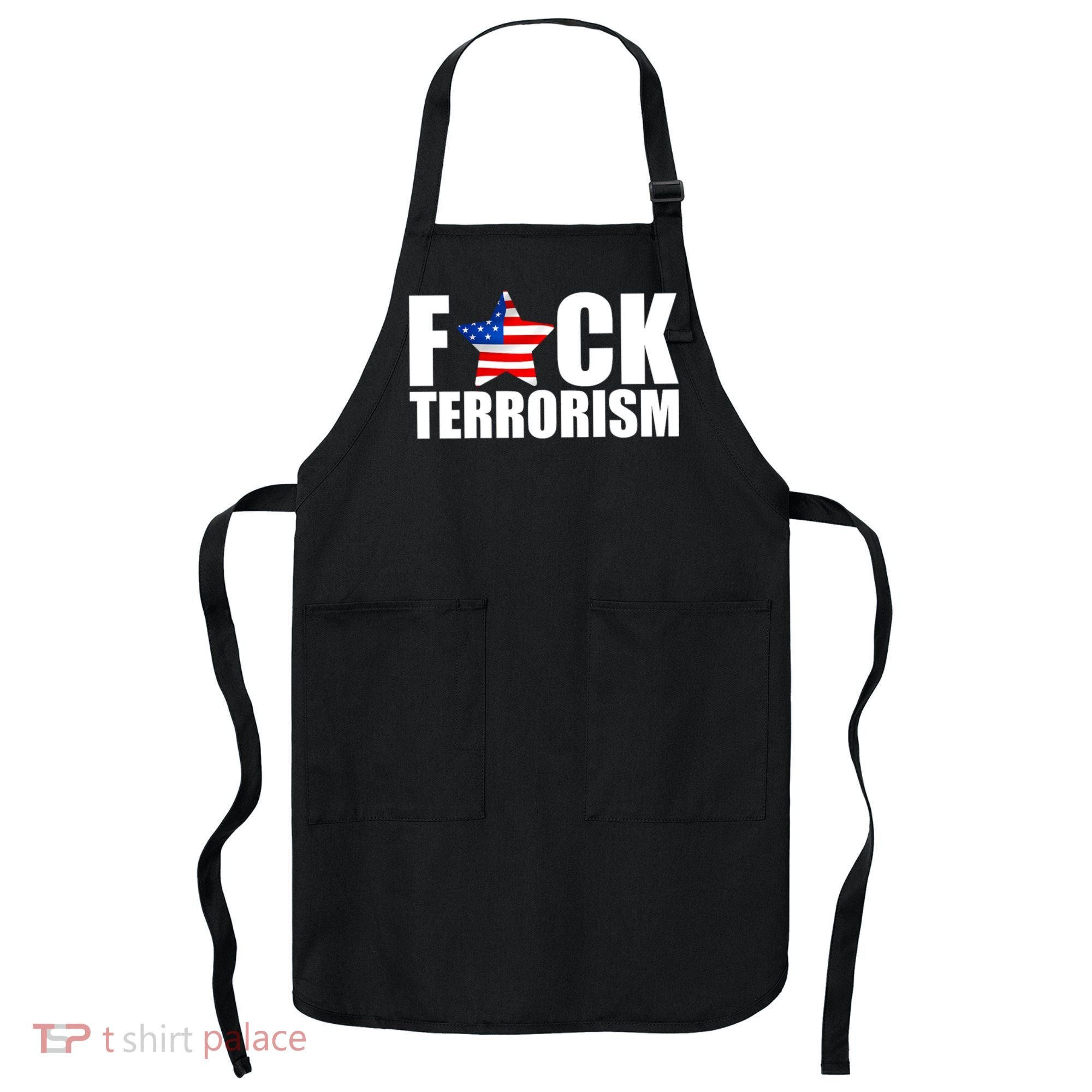 Fuck Terrorists! American Flag Star Apron
