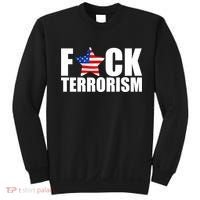 Fuck Terrorists! American Flag Star Sweatshirt thumb 0