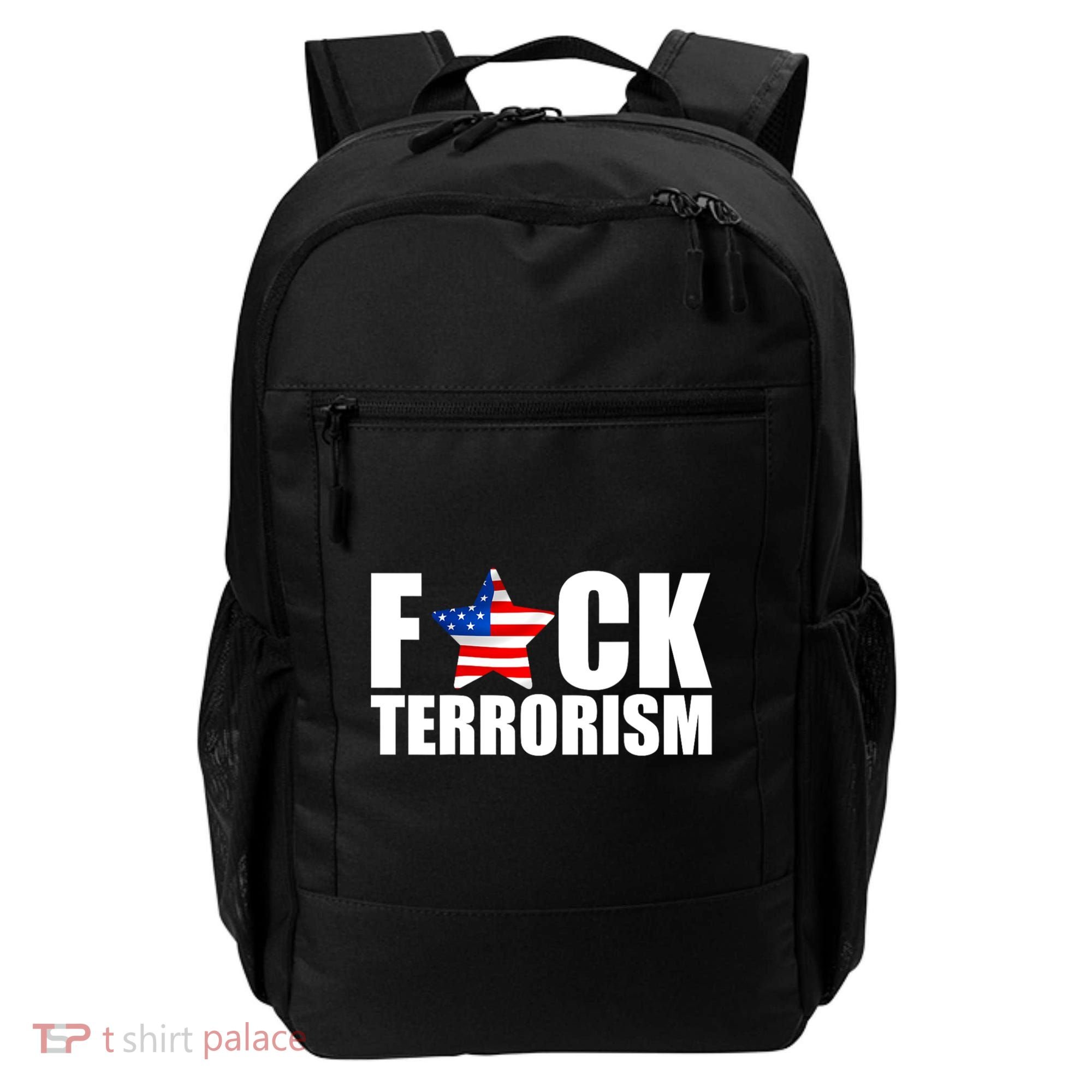 Fuck Terrorists! American Flag Star Backpack