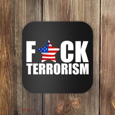 Fuck Terrorists! American Flag Star Coaster