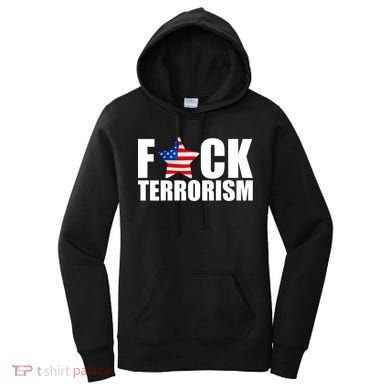 Fuck Terrorists! American Flag Star Women's Hoodie