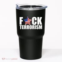 Fuck Terrorists! American Flag Star Tumbler thumb 0