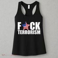 Fuck Terrorists! American Flag Star Women's Tank Top thumb 3