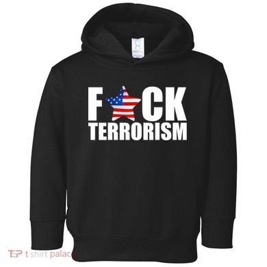 Fuck Terrorists! American Flag Star Toddler Hoodie