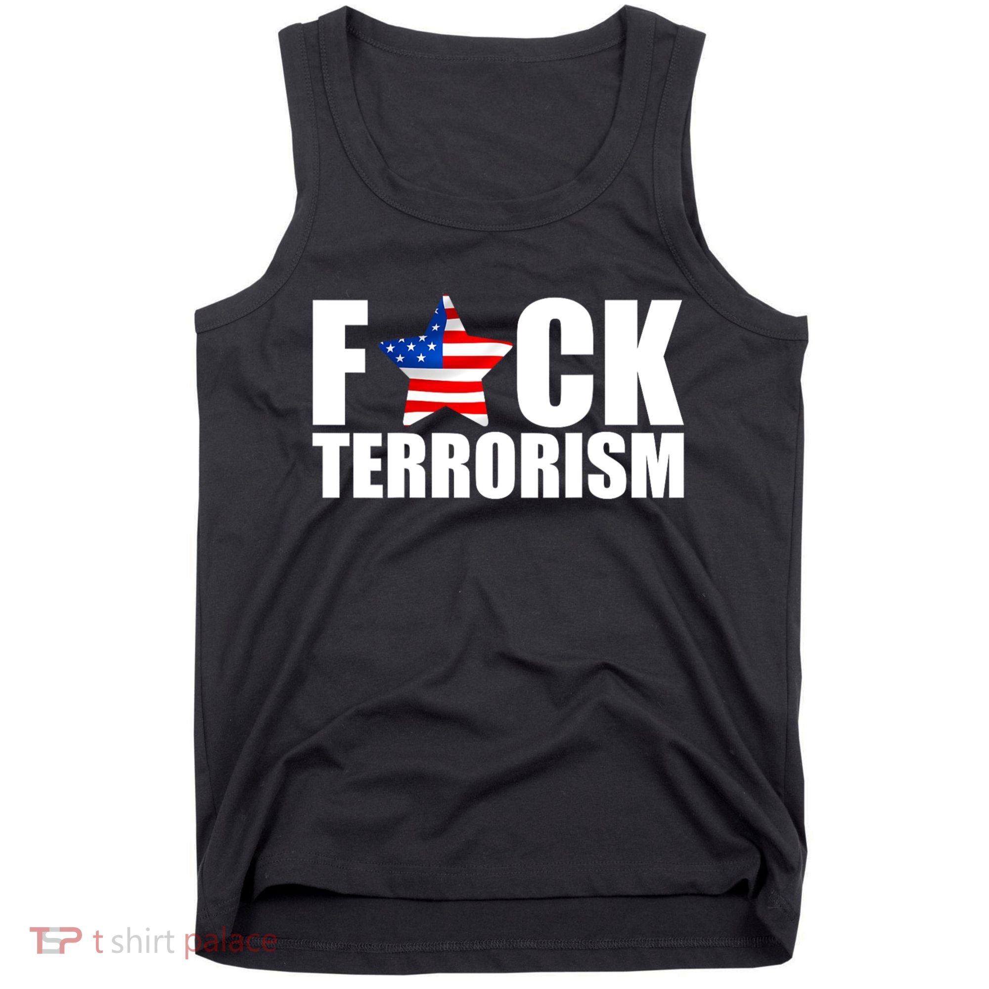 Fuck Terrorists! American Flag Star Tank Top