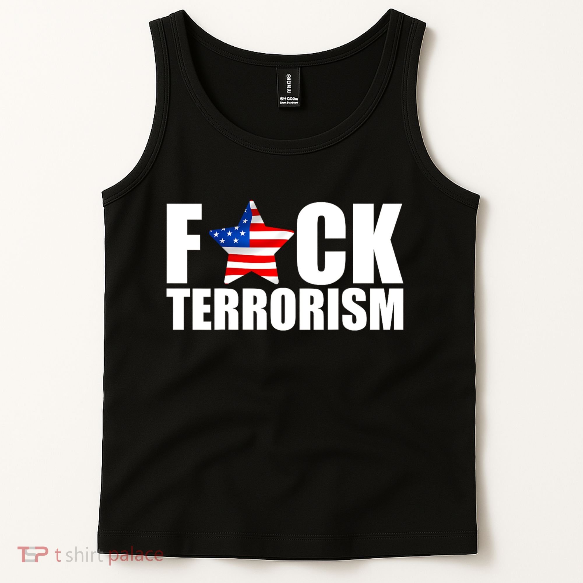Fuck Terrorists! American Flag Star Tank Top