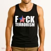 Fuck Terrorists! American Flag Star Tank Top thumb 3