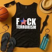 Fuck Terrorists! American Flag Star Tank Top thumb 4