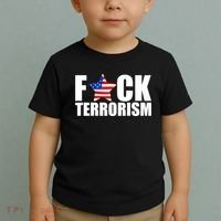 Fuck Terrorists! American Flag Star Toddler T-Shirt thumb 2