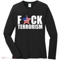 Fuck Terrorists! American Flag Star Women's Long Sleeve Shirt thumb 0