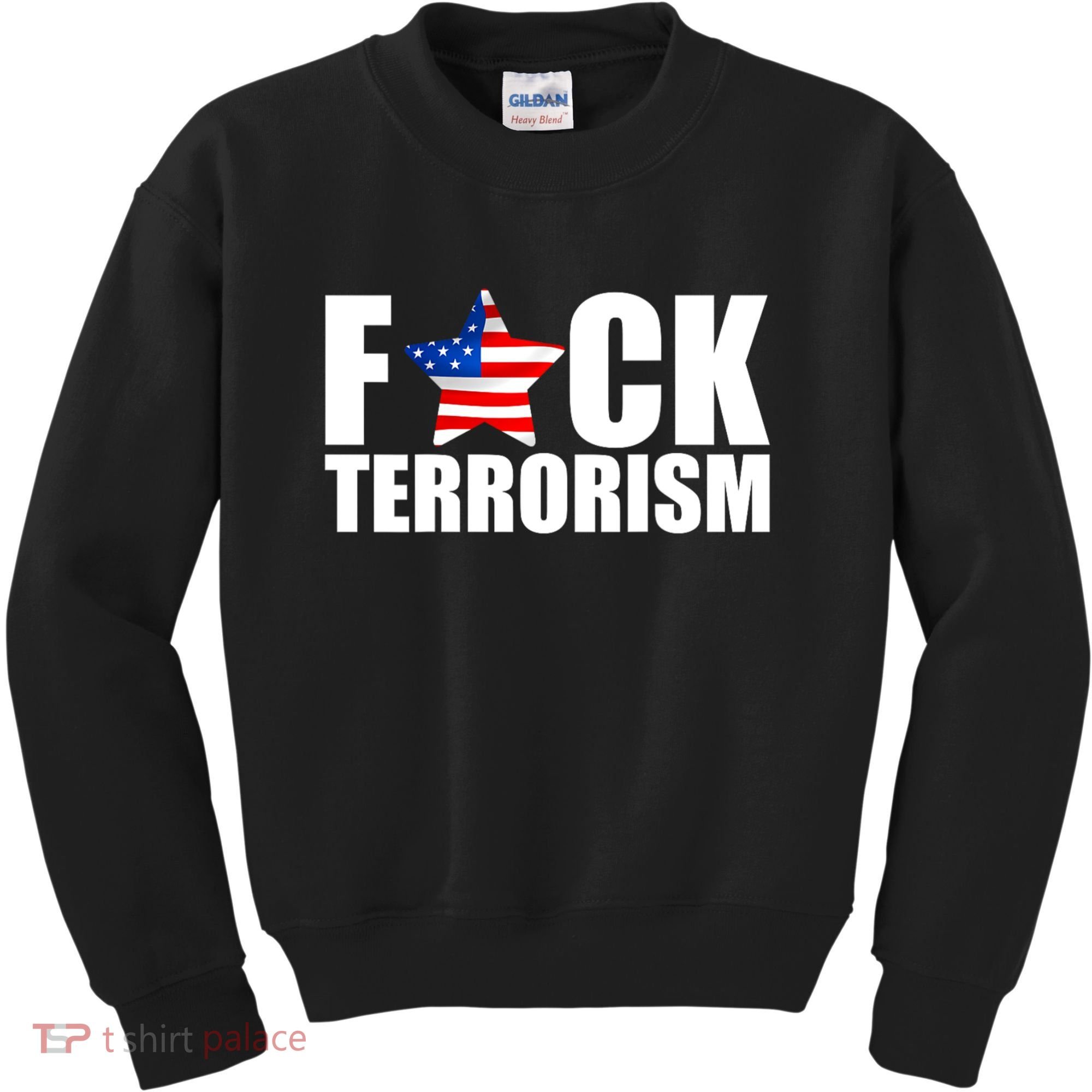 Fuck Terrorists! American Flag Star Kids Sweatshirt