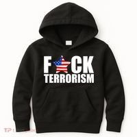 Fuck Terrorists! American Flag Star Kids Hoodie thumb 0