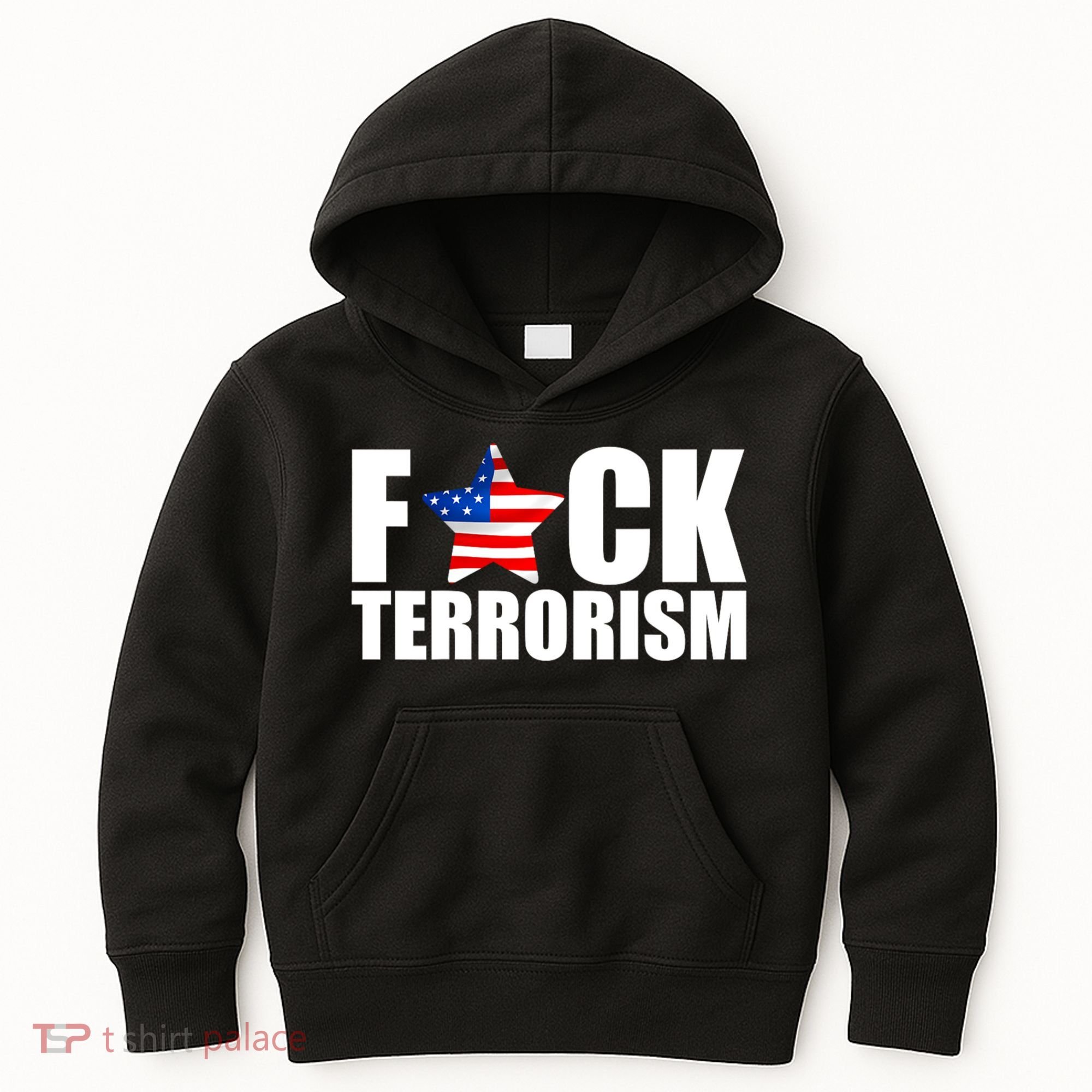 Fuck Terrorists! American Flag Star Kids Hoodie