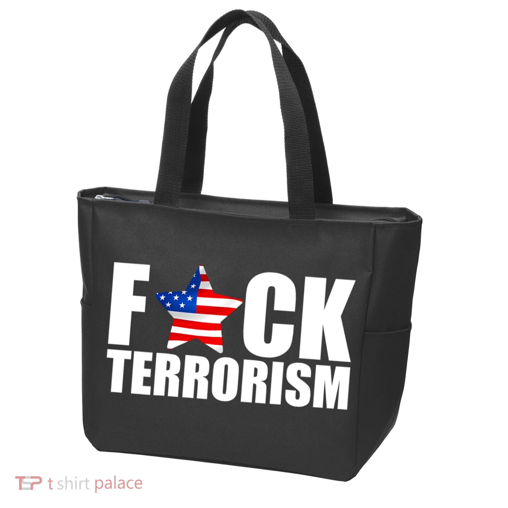 Fuck Terrorists! American Flag Star Tote Bag
