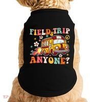 Field Trip Anyone Groovy School Bus Driver Yellow Bus Doggie Tank thumb 0