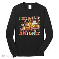 Field Trip Anyone Groovy School Bus Driver Yellow Bus Long Sleeve Shirt thumb 0