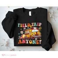 Field Trip Anyone Groovy School Bus Driver Yellow Bus Sweatshirt thumb 2