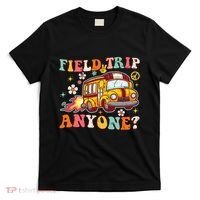 Field Trip Anyone Groovy School Bus Driver Yellow Bus T-Shirt thumb 0