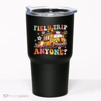 Field Trip Anyone Groovy School Bus Driver Yellow Bus Tumbler thumb 0