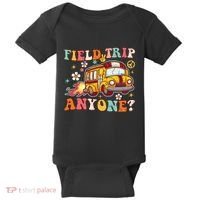 Field Trip Anyone Groovy School Bus Driver Yellow Bus Baby Bodysuit thumb 0