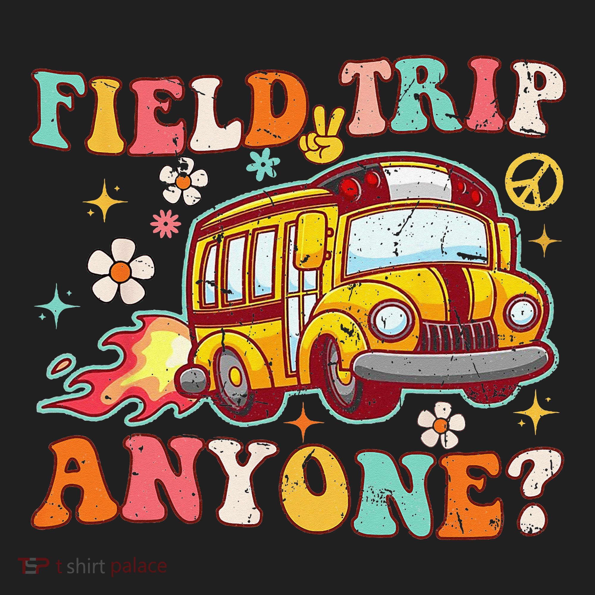 Field Trip Anyone Groovy School Bus Driver Yellow Bus Hat