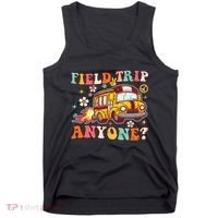 Field Trip Anyone Groovy School Bus Driver Yellow Bus Tank Top thumb 0