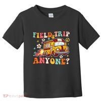 Field Trip Anyone Groovy School Bus Driver Yellow Bus Toddler T-Shirt thumb 0