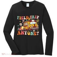 Field Trip Anyone Groovy School Bus Driver Yellow Bus Women's Long Sleeve Shirt thumb 0