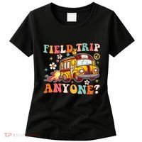 Field Trip Anyone Groovy School Bus Driver Yellow Bus Women's T-Shirt thumb 0