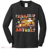 Field Trip Anyone Groovy School Bus Driver Yellow Bus Kids Long Sleeve Shirt thumb 0