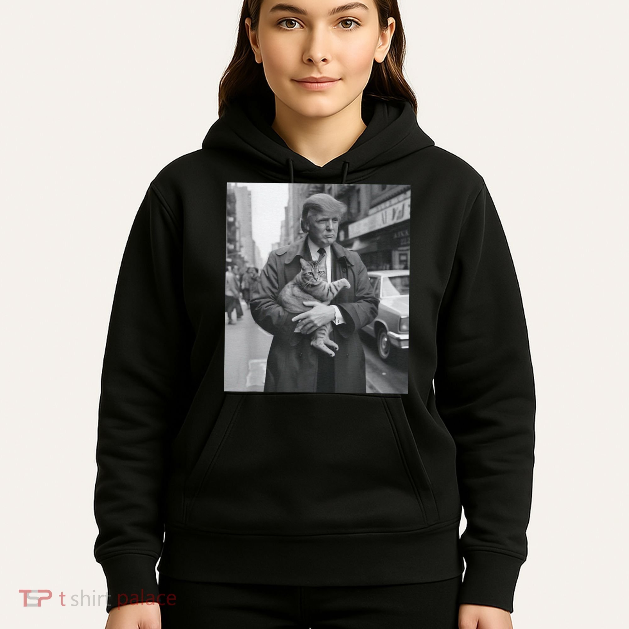 Funny Trump And Cat Funny Political Hoodie