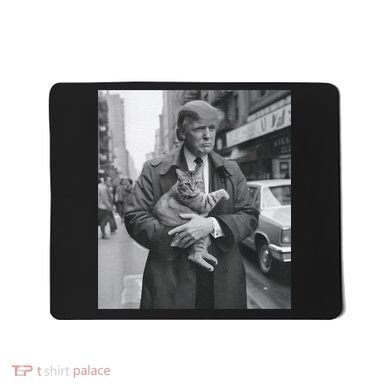 Funny Trump And Cat Funny Political Mousepad