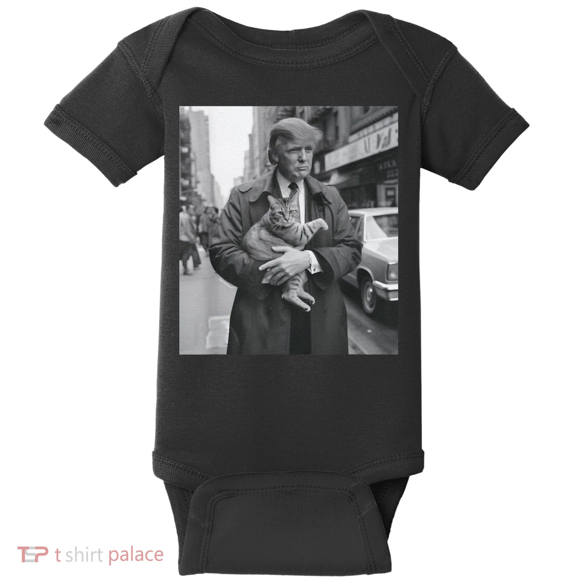 Funny Trump And Cat Funny Political Baby Bodysuit