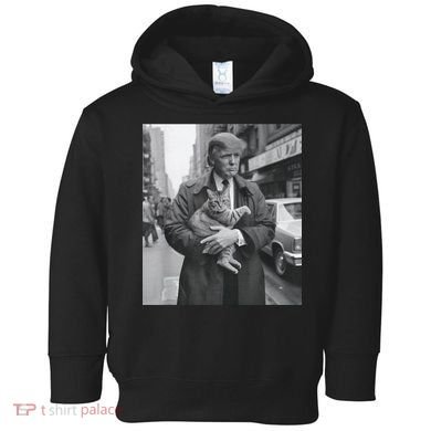 Funny Trump And Cat Funny Political Toddler Hoodie
