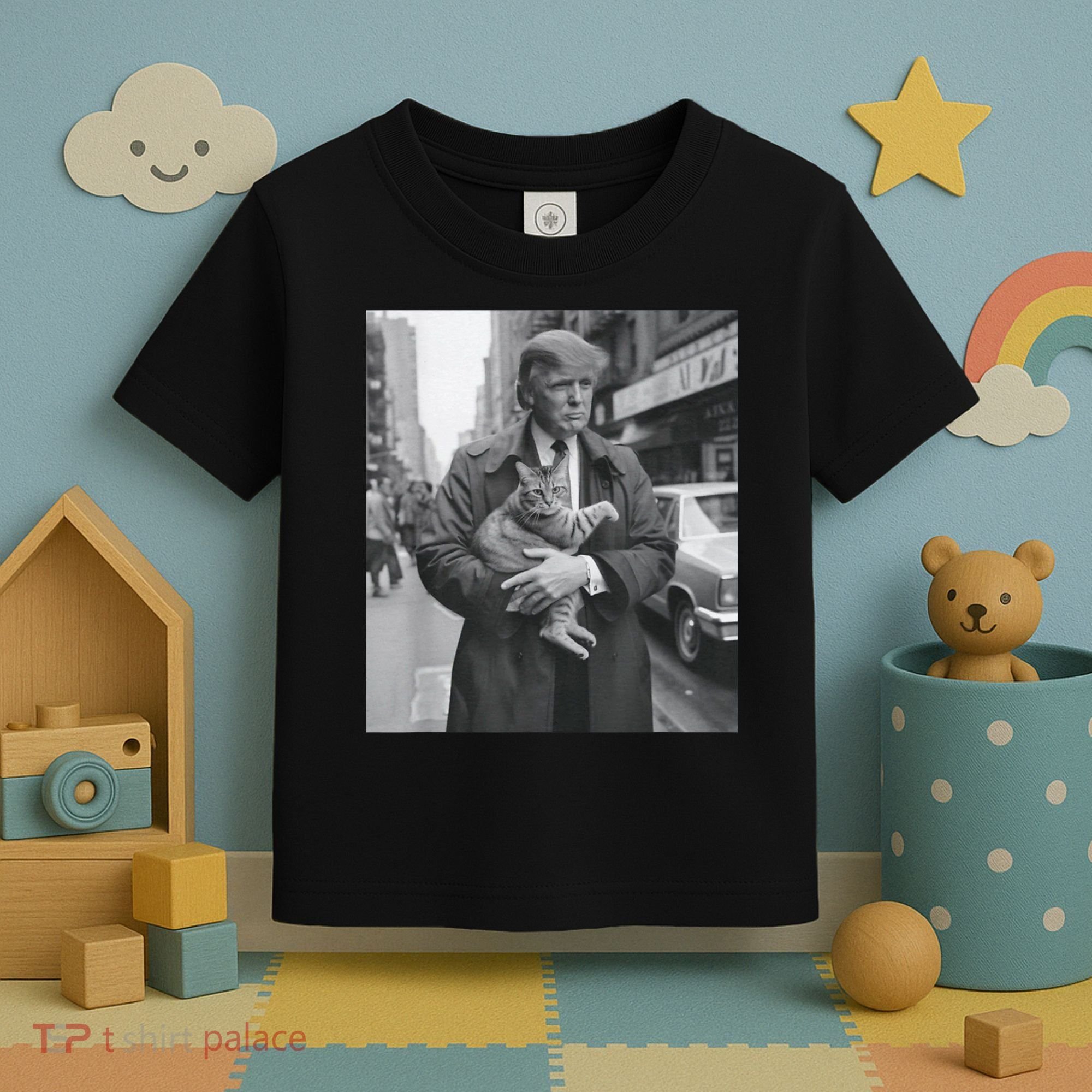 Funny Trump And Cat Funny Political Toddler T-Shirt