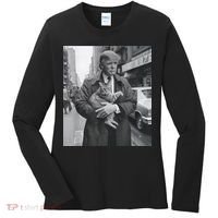 Funny Trump And Cat Funny Political Women's Long Sleeve Shirt thumb 0