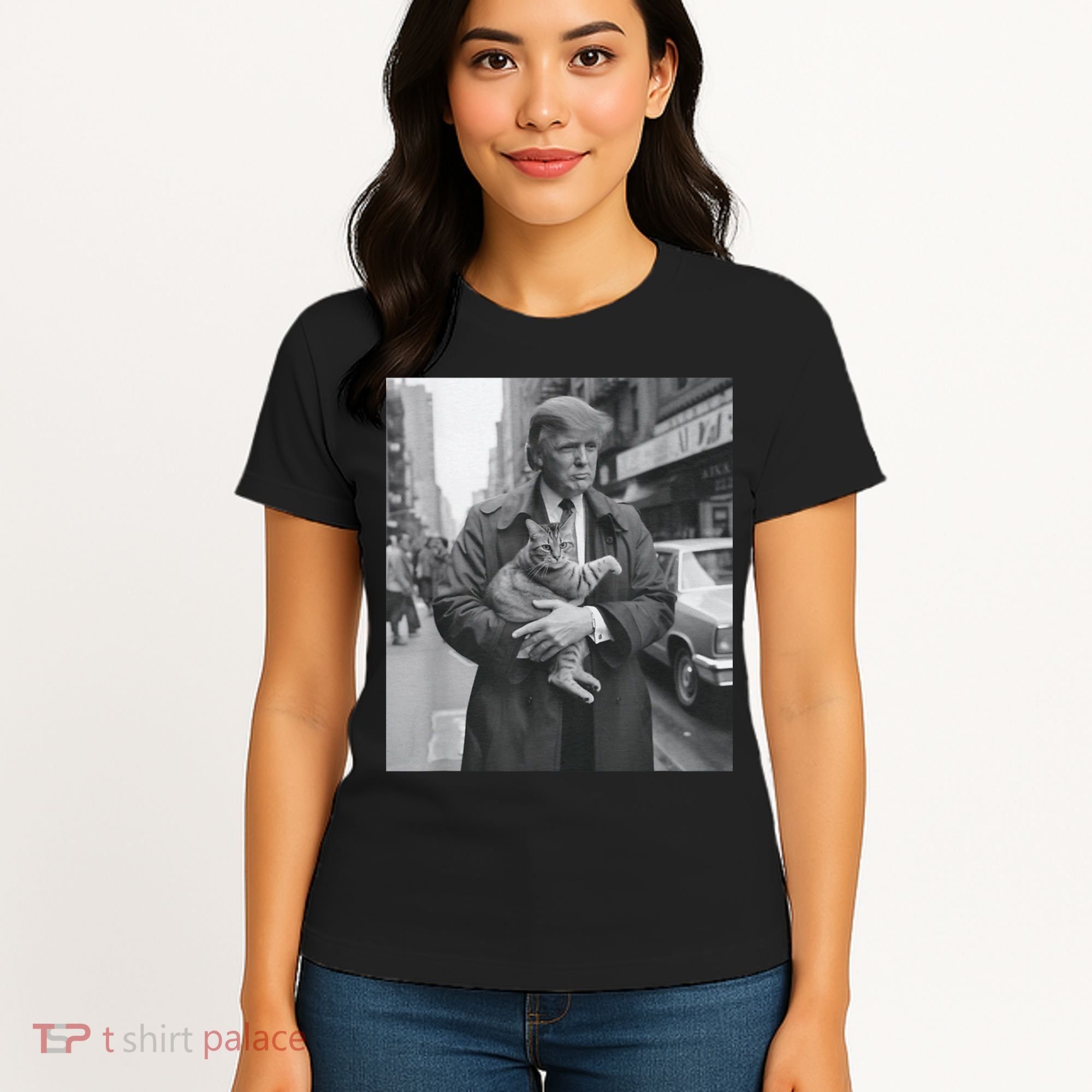 Funny Trump And Cat Funny Political Women's T-Shirt