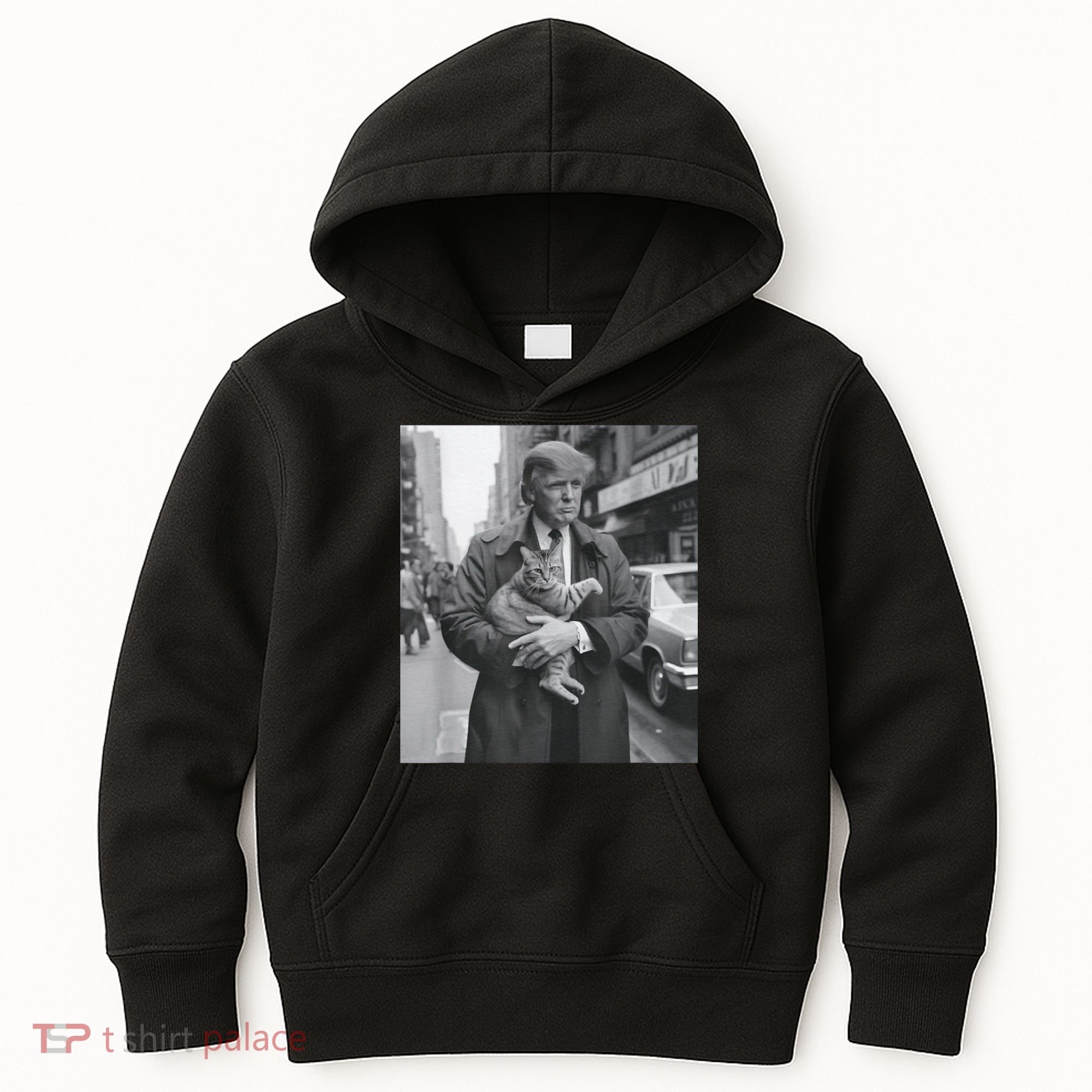 Funny Trump And Cat Funny Political Kids Hoodie