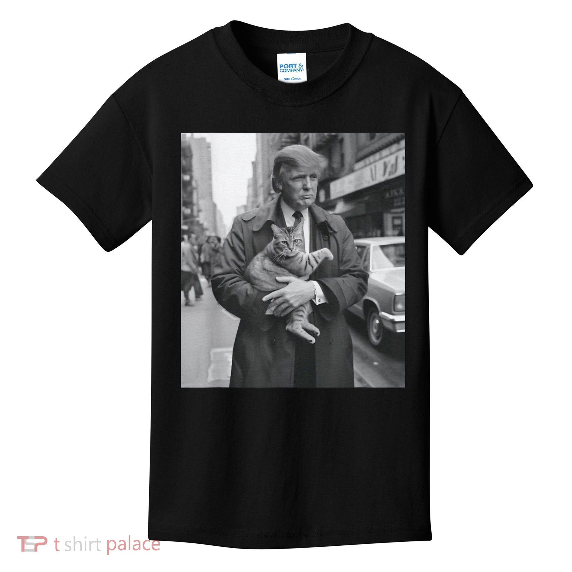 Funny Trump And Cat Funny Political Kids T-Shirt