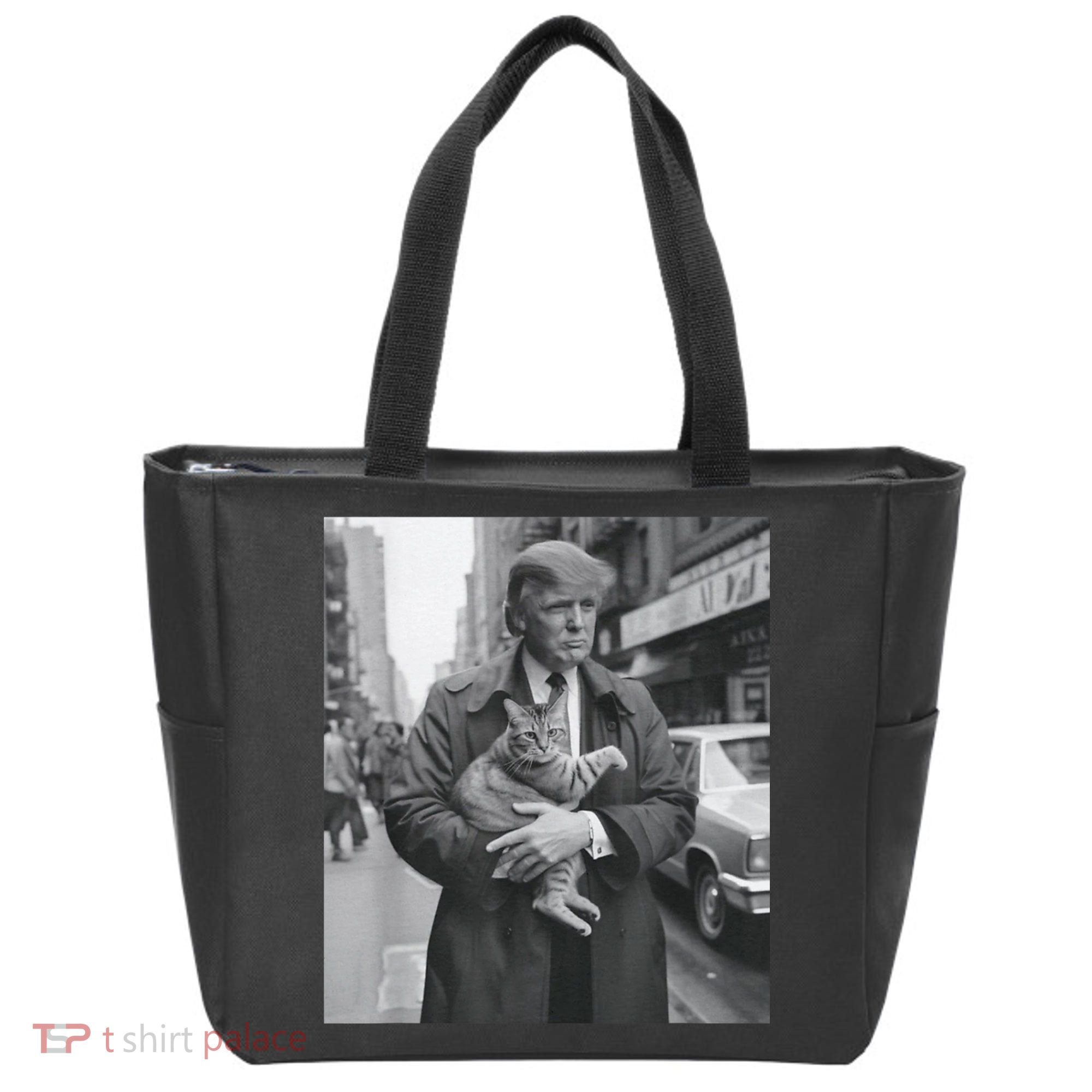 Funny Trump And Cat Funny Political Tote Bag