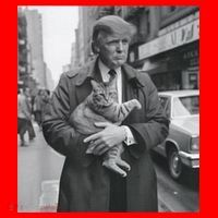 Funny Trump And Cat Funny Political Santa Hat thumb 1