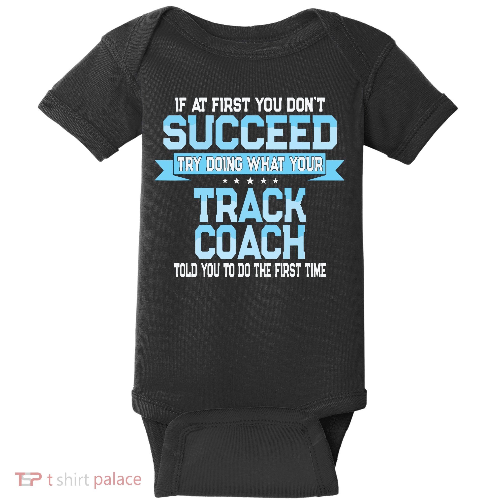 Fun Track And Field Coach Gift Funny Track Saying Baby Bodysuit